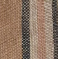 Man wearing a tan brown multi-stripe long sleeve utility shirt with four front flap pockets.