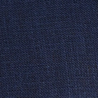 Man wearing a deep navy blue linen short sleeve shirt with double placket and chest pocket.