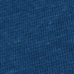 Close-up of a men's heathered deep turquoise cotton jersey layered collar Henley shirt with yellow-green inner collar detail, two buttons, and an embroidered parrot logo.