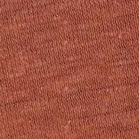 Man wearing a heathered terracotta orange cotton jersey Henley shirt with a layered double collar, two-button placket, and embroidered parrot logo