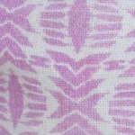 Girl's white and lilac geometric print linen button-front cami dress with adjustable straps.