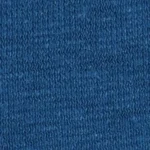 Woman wearing a heathered deep turquoise cotton jersey raw edge cropped t-shirt with a tonal embroidered logo.