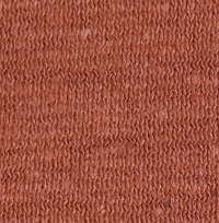 Woman wearing a heathered terracotta orange cotton jersey raw edge cropped t-shirt with a tonal embroidered logo.