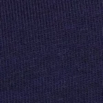 Woman wearing a navy blue cotton classic crew neck t-shirt with a tonal embroidered logo on the chest, tonal navy embroidered logo on the chest of a classic navy blue cotton t-shirt.
