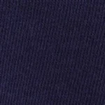 Woman wearing a navy blue cotton cropped t-shirt with a tonal navy embroidered logo on the chest.