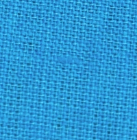 Woman wearing a cerulean blue linen button-back sleeveless crop top