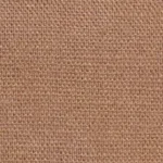 Woman wearing a caramel brown linen-cotton blend shawl collar tunic with an empire waist and three-quarter sleeves.